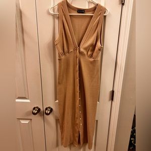 FP inspired Tan colored button down dress, new never worn